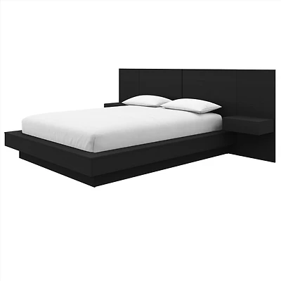 Ensemble de chambre 4 pièces Nina avec table nuit flottante - Karisma noir