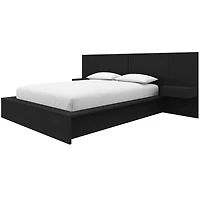 Ensemble de chambre 4 pièces Joey avec tables nuit flottantes - Karisma noir