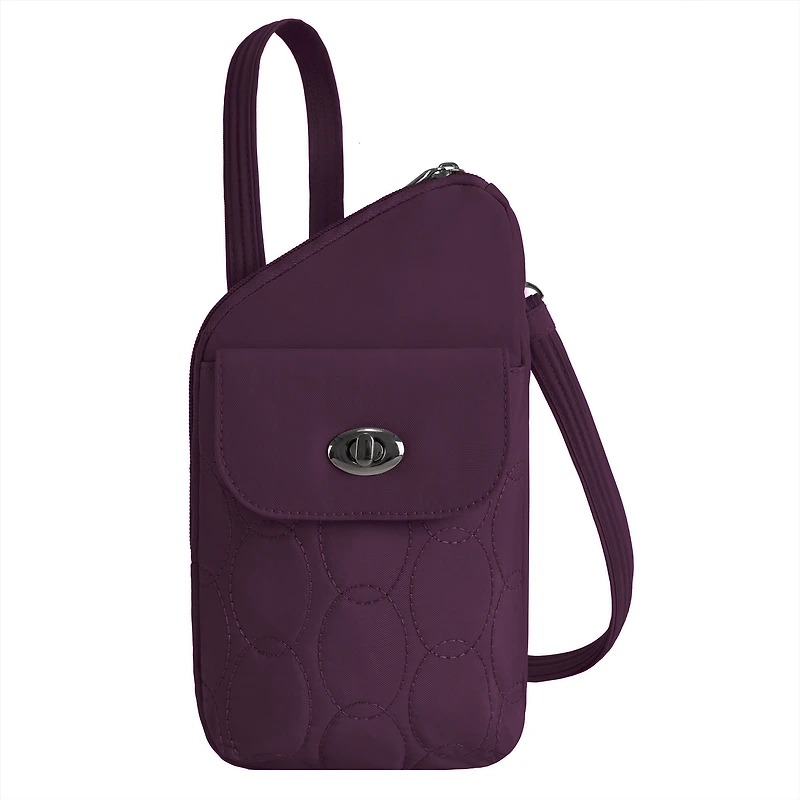 Runways Anti-Theft Slim Asymmetric Crossbody Bag- Plum
