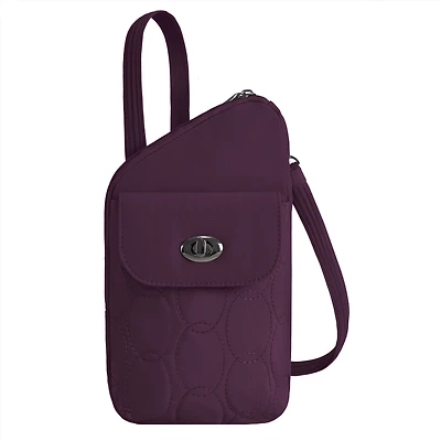 Runways Anti-Theft Slim Asymmetric Crossbody Bag- Plum