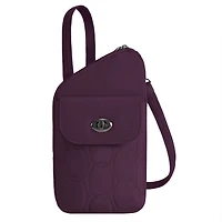 Runways Anti-Theft Slim Asymmetric Crossbody Bag- Plum