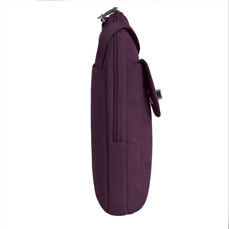 Runways Anti-Theft Slim Asymmetric Crossbody Bag- Plum