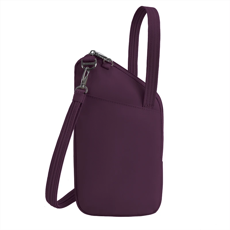 Runways Anti-Theft Slim Asymmetric Crossbody Bag- Plum