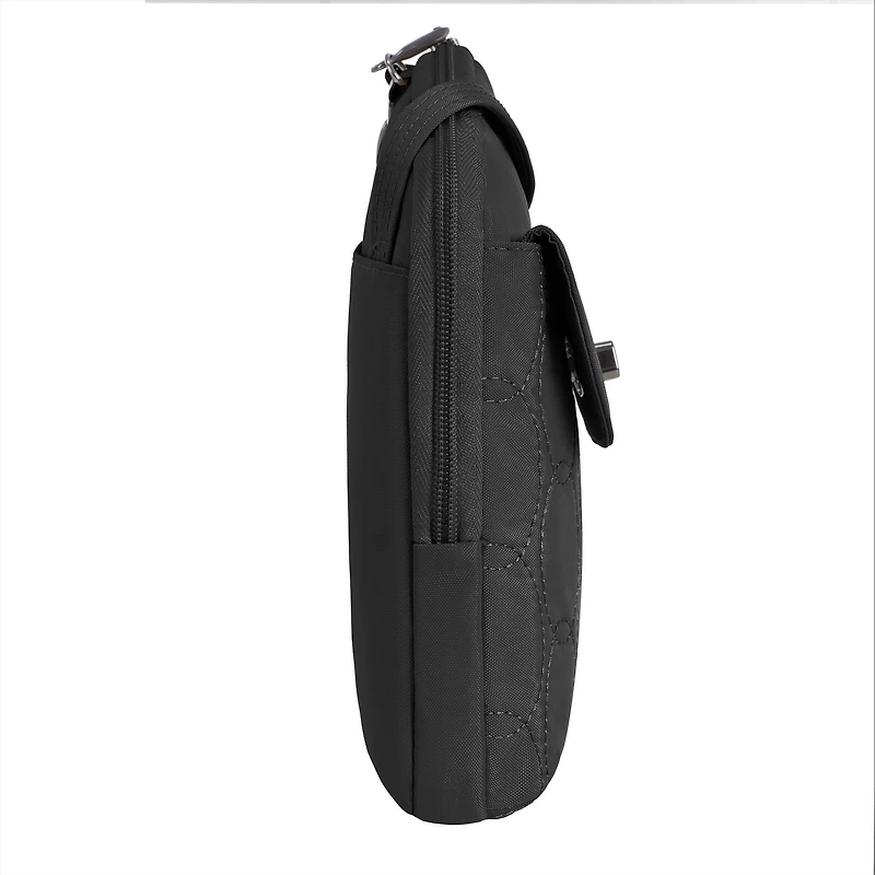 Runways Anti-Theft Slim Asymmetric Crossbody Bag- Black