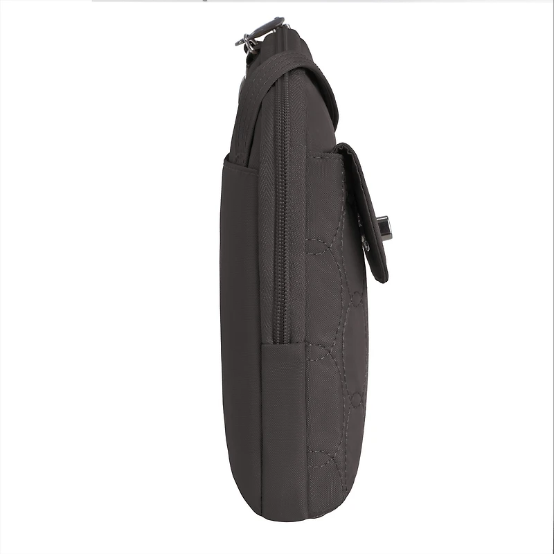 Runways Anti-Theft Slim Asymmetric Crossbody Bag- Smoke