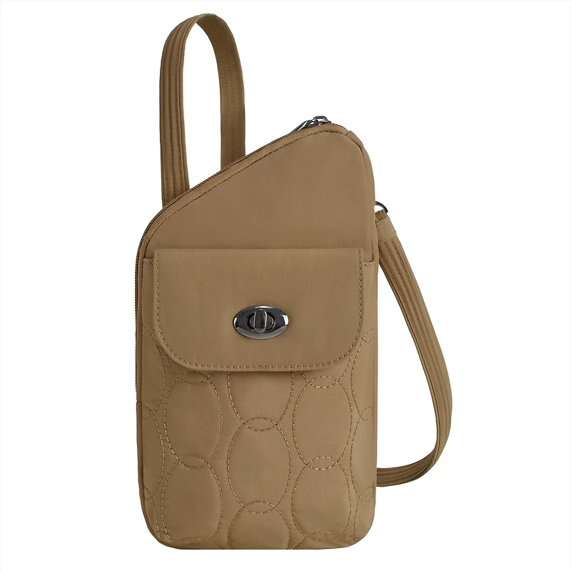 Runways Anti-Theft Slim Asymmetric Crossbody Bag- Latte