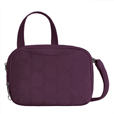 Runways Anti-Theft Double Compartment Crossbody Bag- Plum