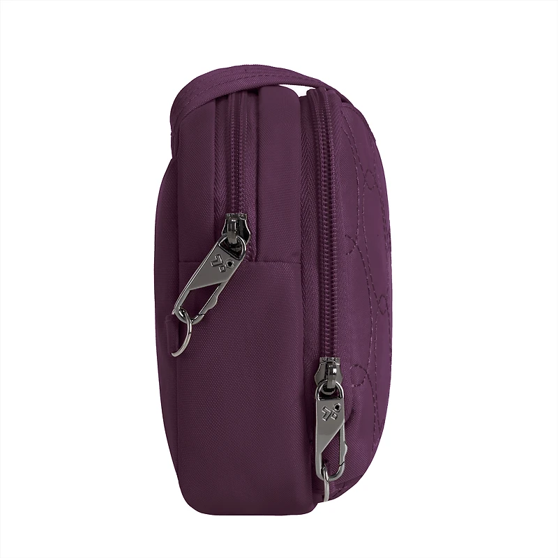 Runways Anti-Theft Double Compartment Crossbody Bag- Plum