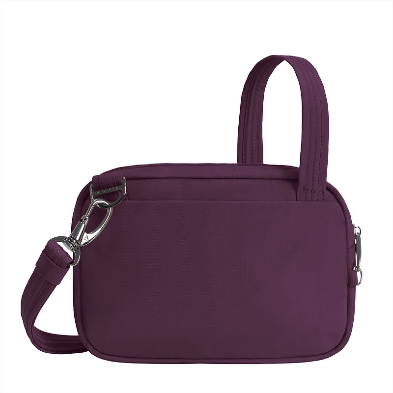 Runways Anti-Theft Double Compartment Crossbody Bag- Plum