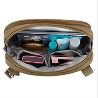 Runways Anti-Theft Double Compartment Crossbody Bag- Latte