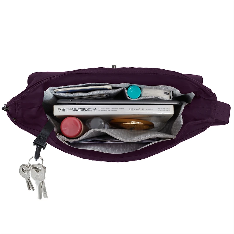 Runways Anti-Theft Medium Crossbody Bag- Plum