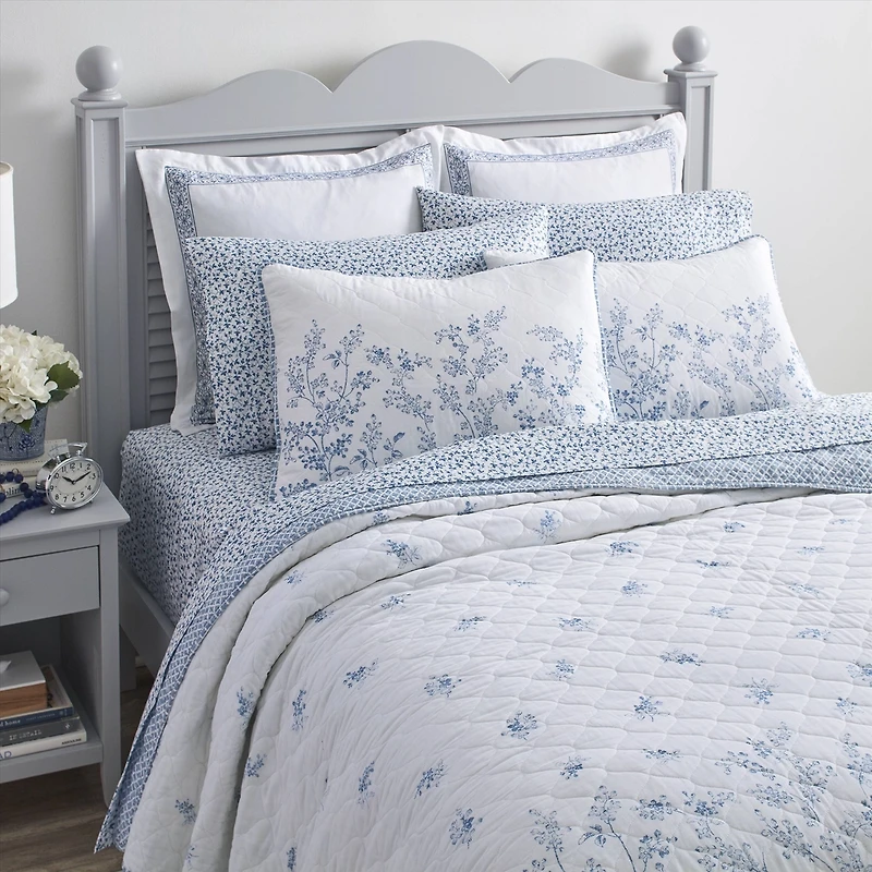 Laura Ashley Flora  Cotton Quilt Set