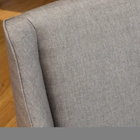 Upholstered Grey Dining Chair with Nailhead Trim
