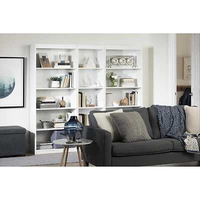 Axess 5-Shelf Narrow Bookcase - Pure White