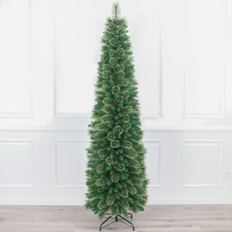 Sapin crayon en PVC vert avec aiguilles et DEL blanc chaud