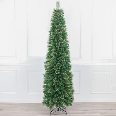 Sapin crayon en PVC vert avec aiguilles et DEL blanc chaud