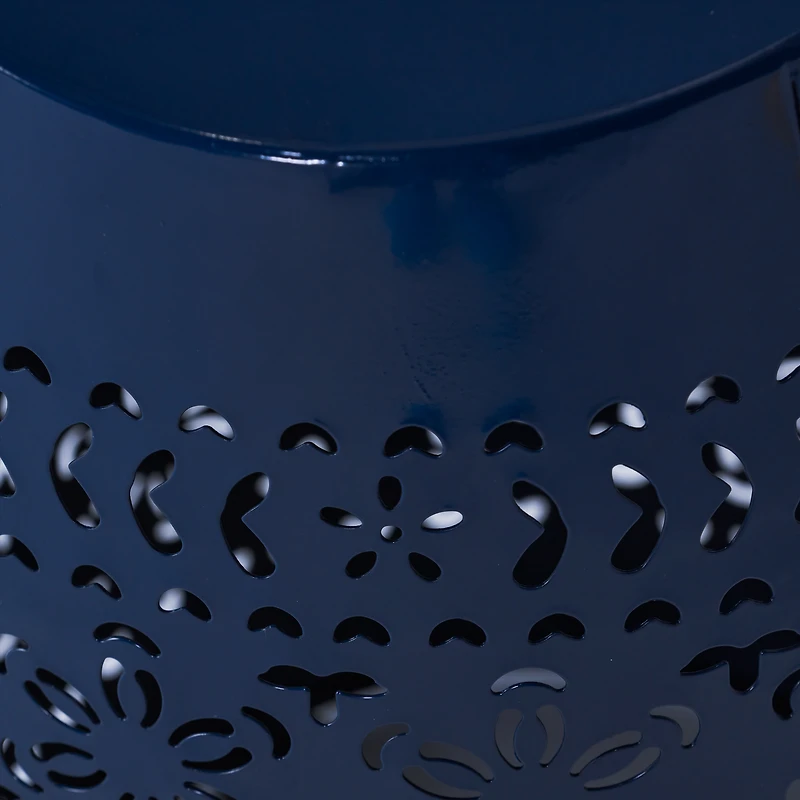 Lace-Cut Metal Accent Table