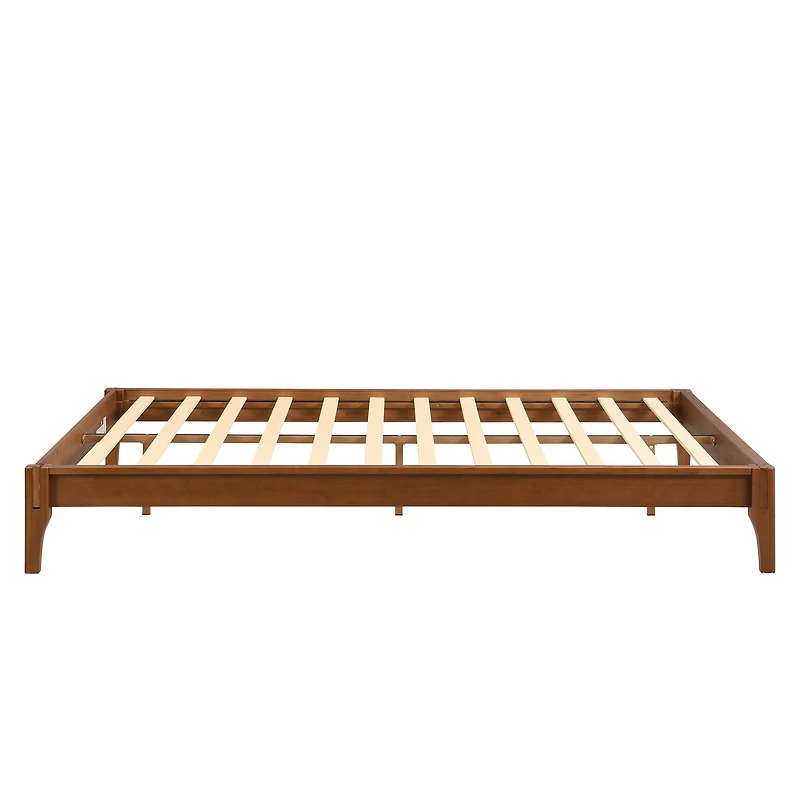 12" Queen Solid Bamboo Platform Bed Frame Brown
