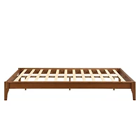 12" Queen Solid Bamboo Platform Bed Frame Brown