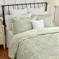 Laura Ashley Brompton  Cotton Pastel Green Quilt Set