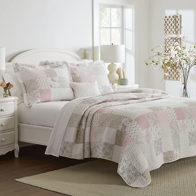 Laura Ashley Celina Patchwork  Cotton Quilt Set