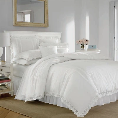 Laura Ashley Annabella Ensemble de housse couette en coton, blanc