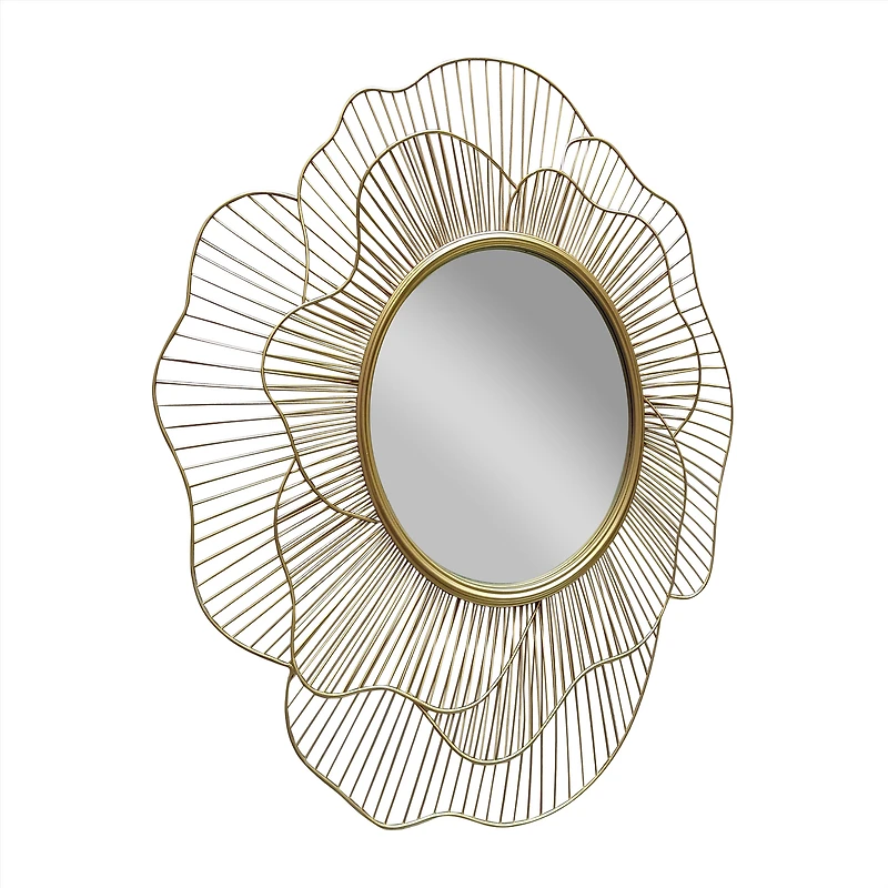 Asais Flower Mirror Gold