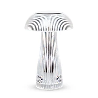 Ancy Rib Mushroom LED Table Lamp Clear