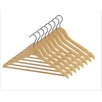 Cintres en bois pour costumes bois naturel - Ensemble de 8