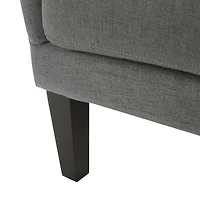 Fauteuil à dossier haut clouté – gris