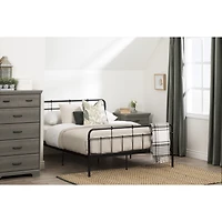 Versa Full Metal Platform Bed With Headboard - Black