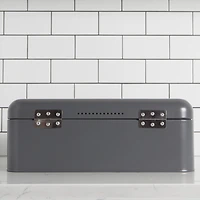 Metal Bread Bin - Grey