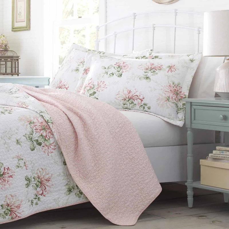 Laura Ashley Honeysuckle Cotton Quilt Set