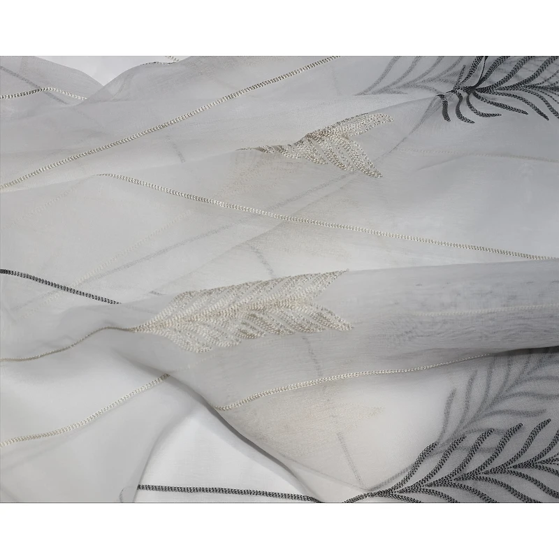 Embroidered Grommet Sheer Curtain