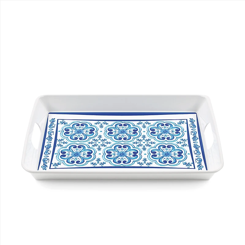 Blues Rectangular Tray With Handle