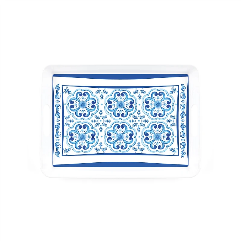 Blues Rectangular Tray With Handle