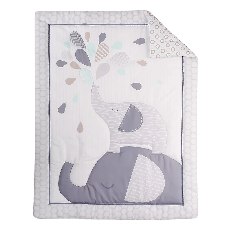 5-Piece Newborn Crib Bedding Set - Grey Elephant