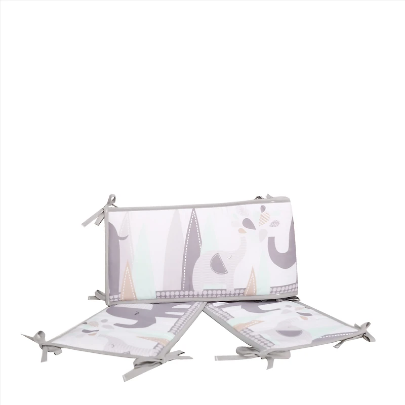 5-Piece Newborn Crib Bedding Set - Grey Elephant