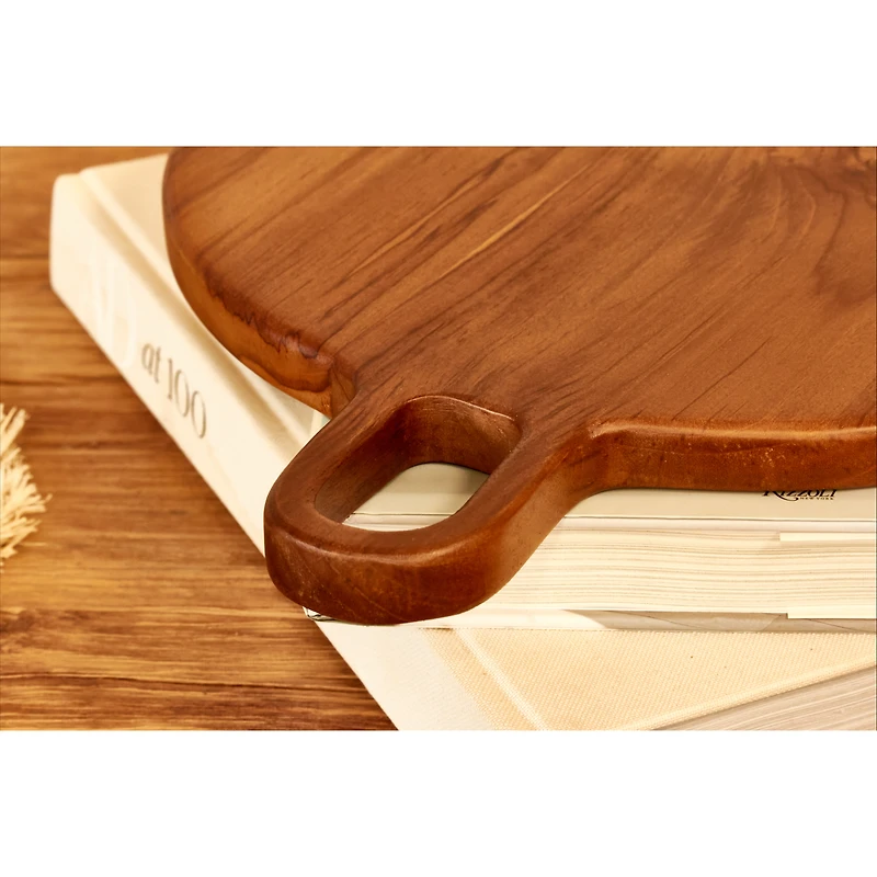 Round Teak Wood Tray  