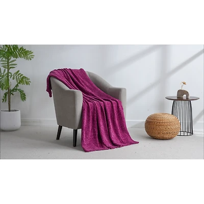 Chenille Throw - Berry Bloom