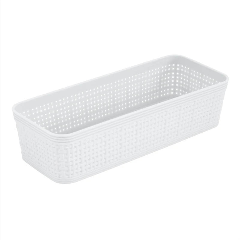 Ensemble de paniers de rangement en plastique tressé 6 pièces