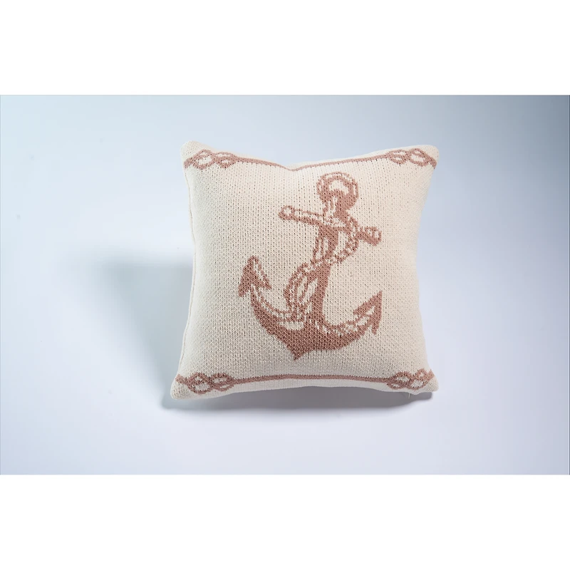 Ensemble de 2 coussins à motif d'ancre - Mocha