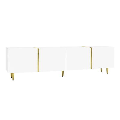 High-Gloss Modern TV Cabinet with 4 Doors