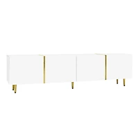 High-Gloss Modern TV Cabinet with 4 Doors