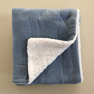 Minika Muslin and Sherpa Blanket