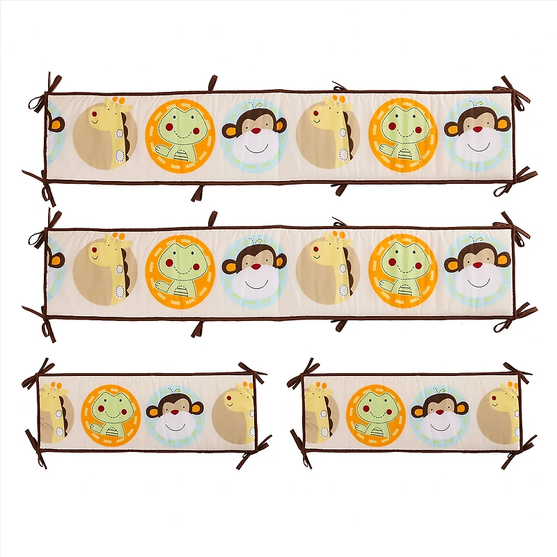 4-Piece Crib Bedding Set - Monkey, Crocodile, Koala