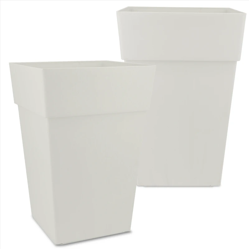 Grapevine Plus Ollie Recycled Plastic Planters - Cream, Set of 2