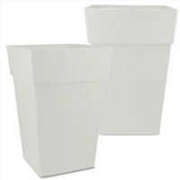 Grapevine Plus Ollie Recycled Plastic Planters - Cream, Set of 2