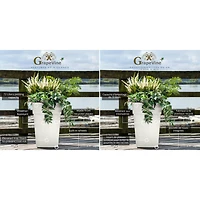 Grapevine Plus Ollie Recycled Plastic Planters - Cream, Set of 2