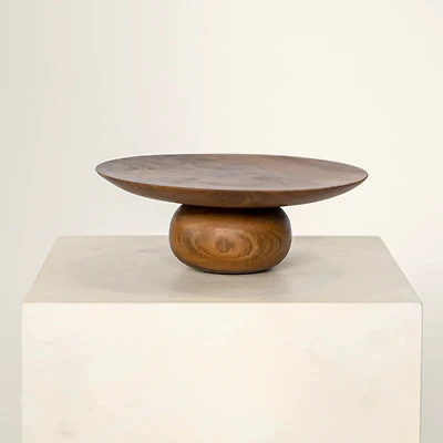 Small Teak Wood Cake Stand  